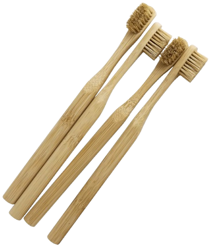 4-Pack Natural Non-Toxic Plastic-Free Toothbrush