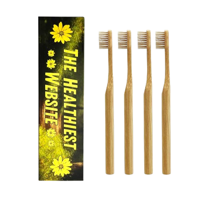 4-Pack Natural Non-Toxic Plastic-Free Toothbrush